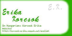 erika korcsok business card